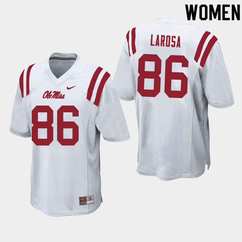 Women #86 Jay LaRosa Ole Miss Rebels College Football Jerseys Sale-White - Click Image to Close